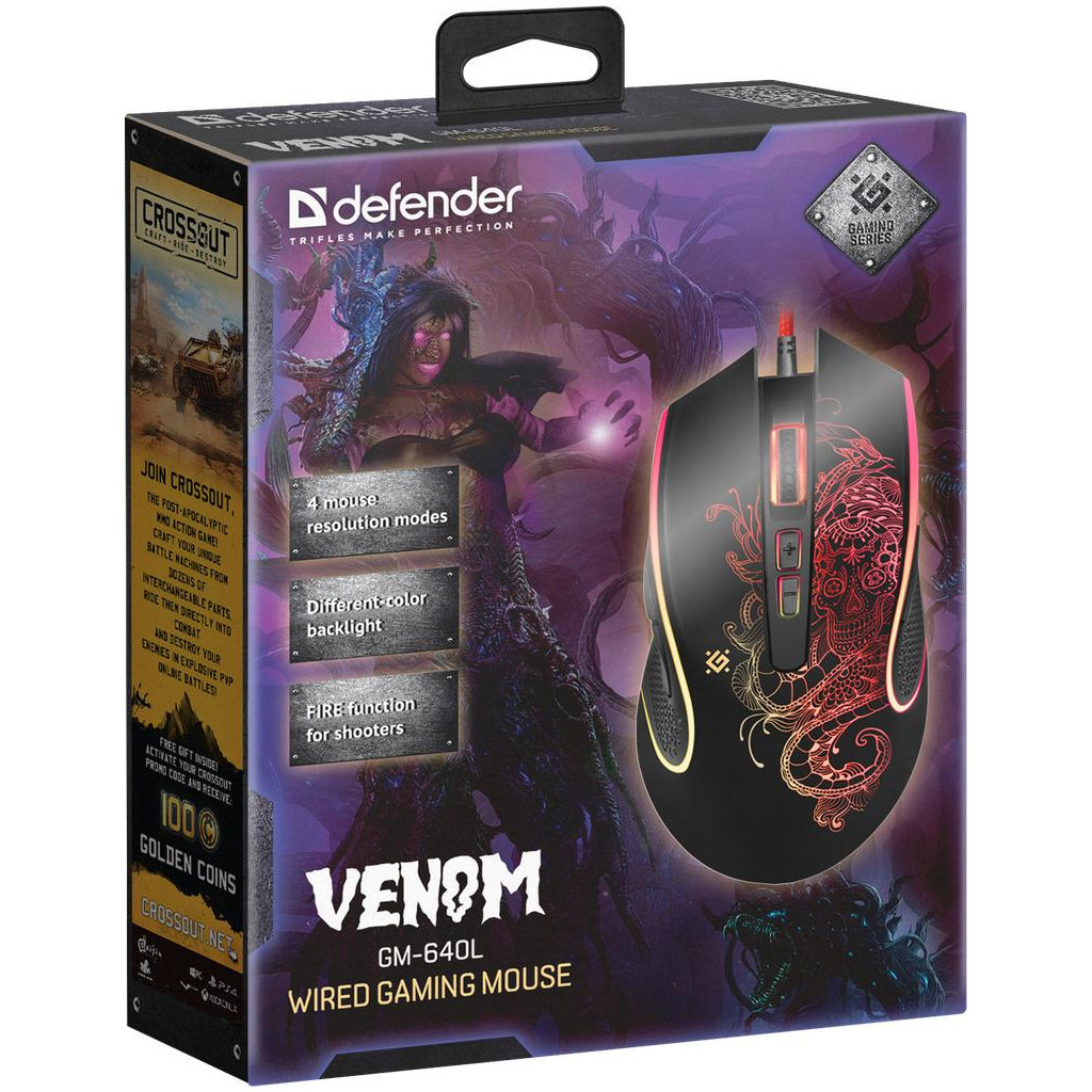 Ігрова мишка Defender Venom GM-640L Black (52640) фото4
