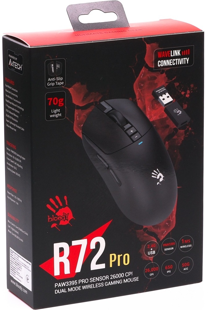 Игровая мышь A4Tech Bloody R72 Pro Wireless/USB Black (4711421000871) фото5