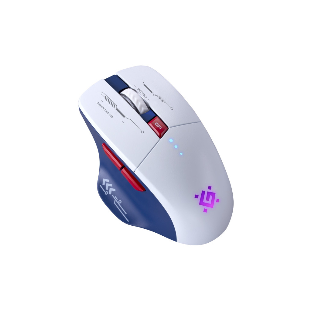 Ігрова миша Defender Tisa GM-126 LED Wireless/Bluetooth White/Blue (52126) фото