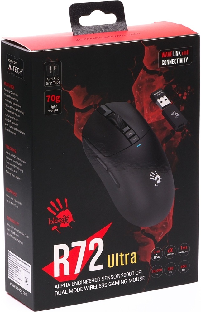 Игровая мышь A4Tech Bloody R72 Ultra Wireless/USB Black (4711421000895) фото5