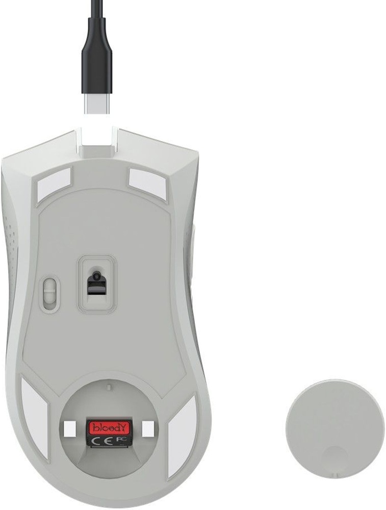 Игровая мишь A4Tech Bloody R90 Plus Wireless Greyish White (4711421001731) фото
