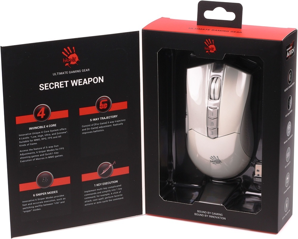 Ігрова миша A4Tech Bloody R90 Plus Wireless Greyish White (4711421001731) фото