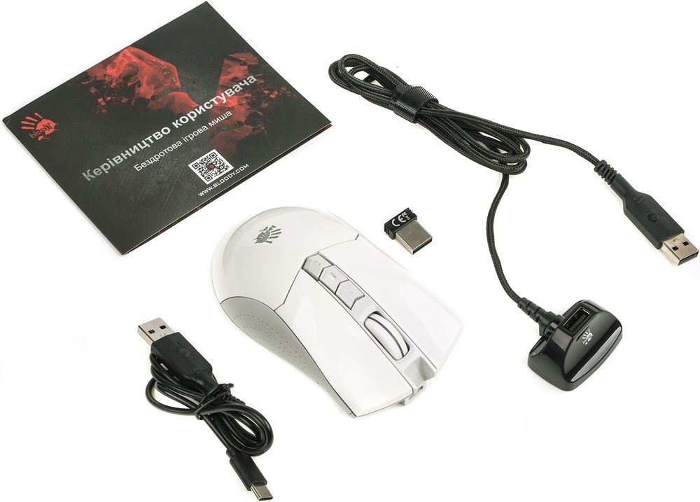 Ігрова миша A4Tech Bloody R90 Plus Wireless Greyish White (4711421001731) фото