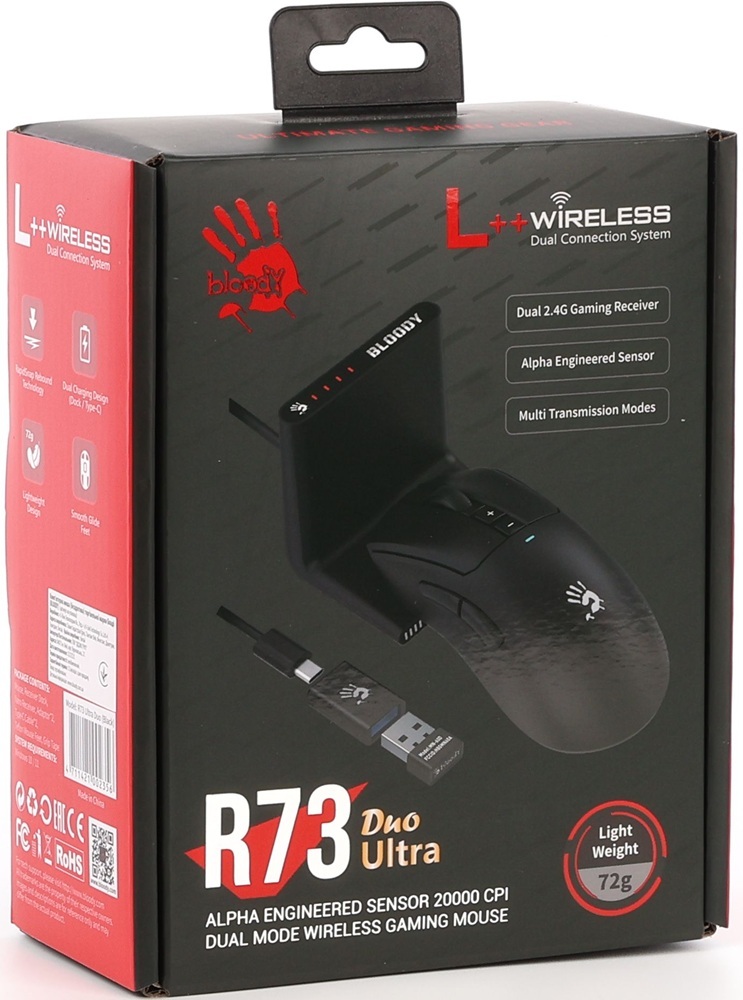 Игровая мишь A4Tech Bloody R73 Ultra Duo Wireless Black (4711421002356) фото5