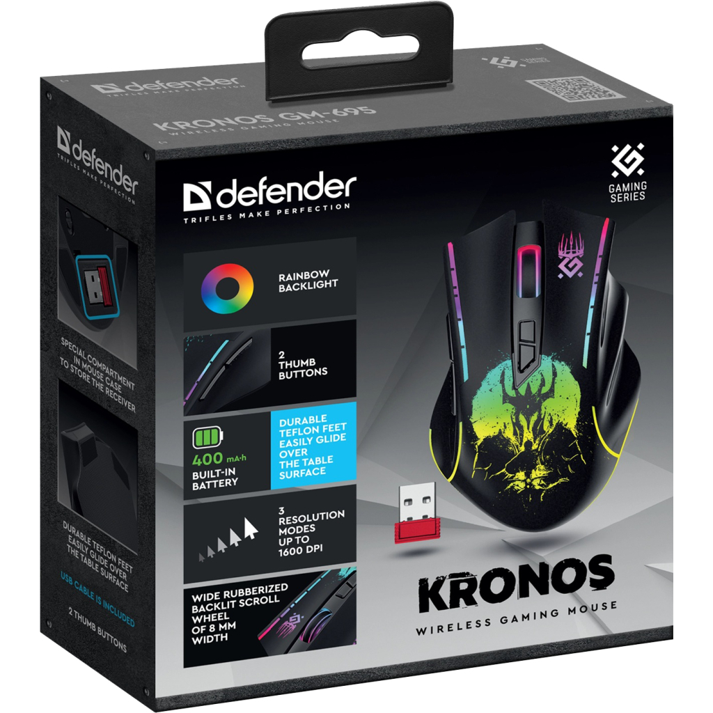 Ігрова миша Defender Kronos GM-695 Wireless Black (52695) фото9