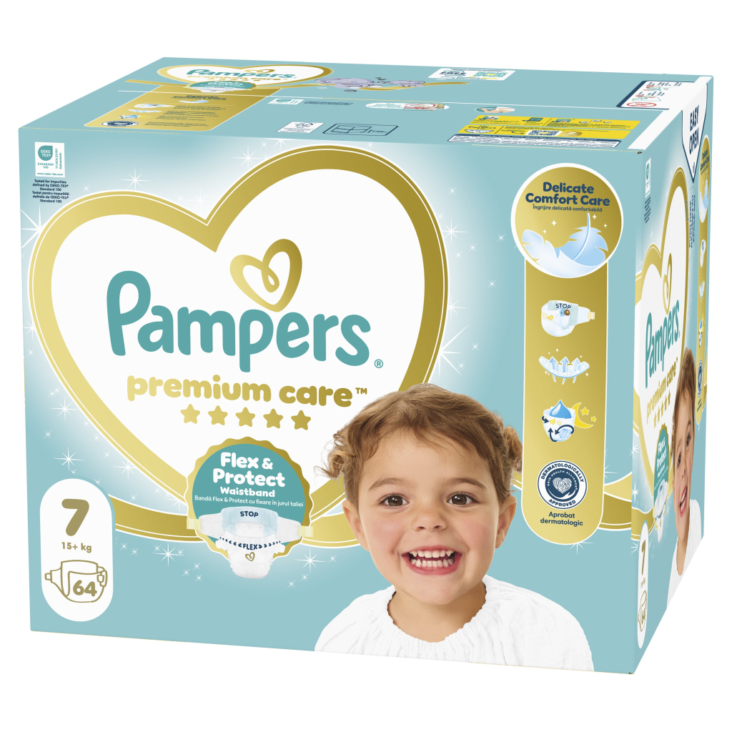 Підгузки Pampers Premium Care Розмір 7 15+ кг 64 шт (8006530260145) фото