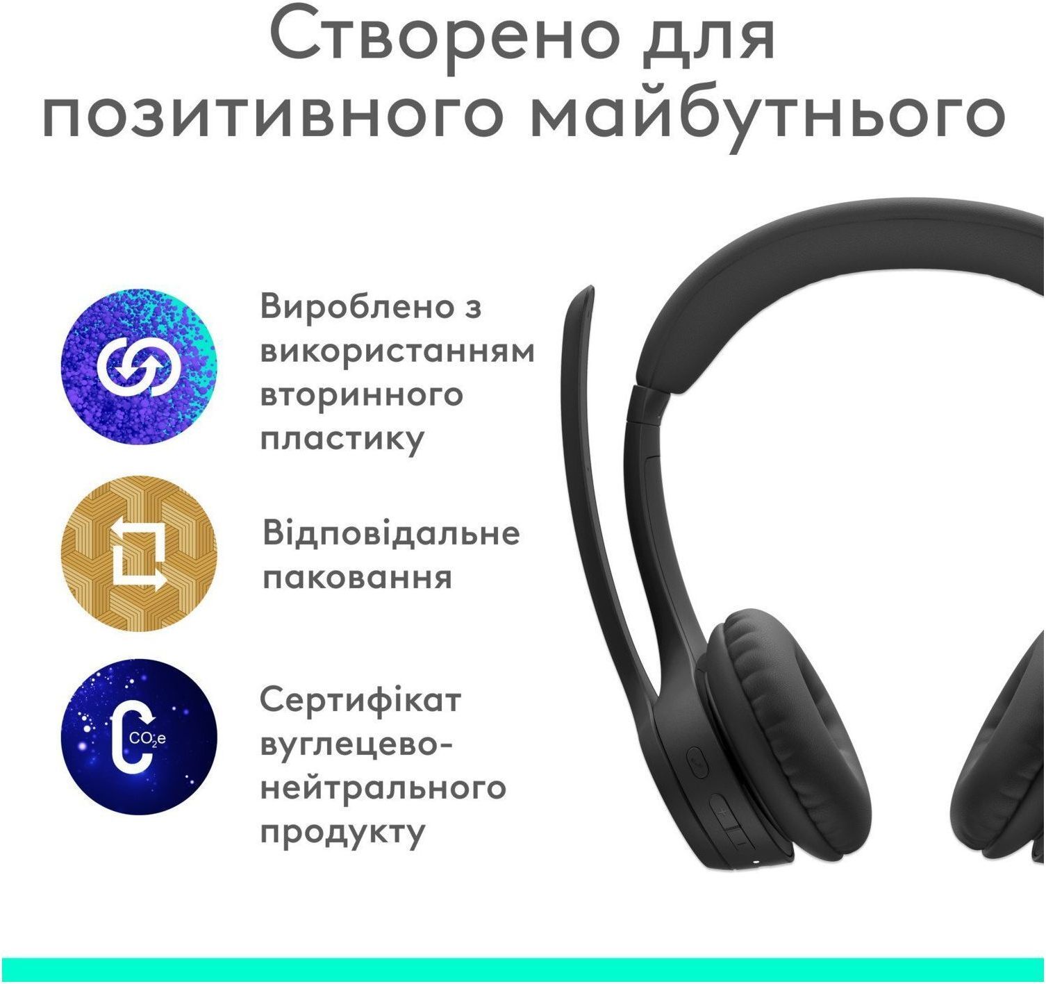 Bluetooth-гарнітура Logitech Zone 300 Wireless Black (981-001407) фото3
