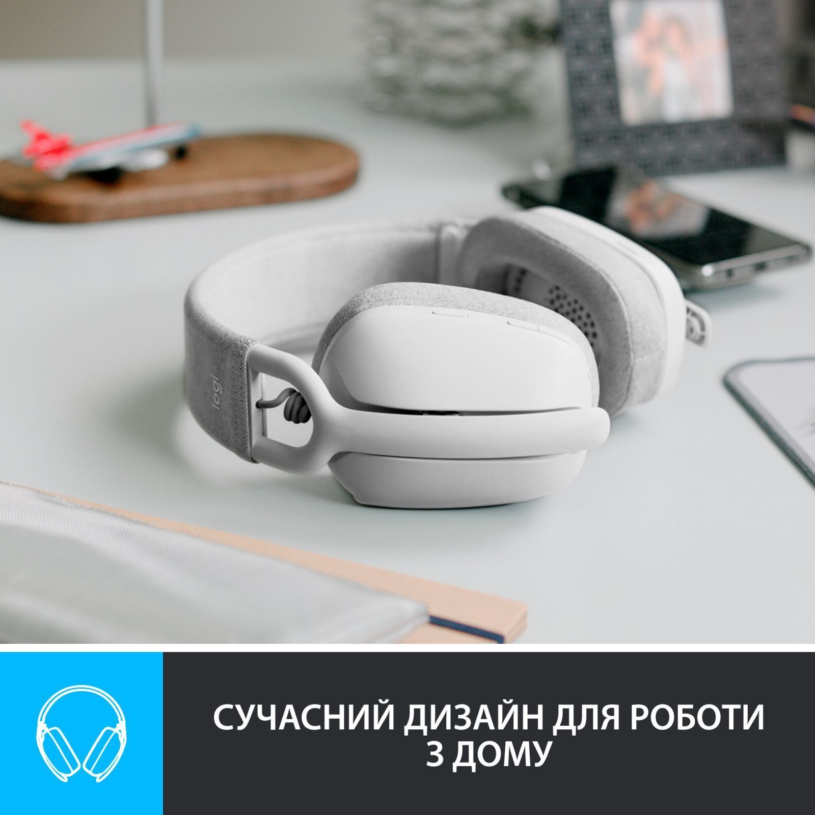 Bluetooth-гарнітура Logitech Zone Vibe 100 Wireless Off-White (981-001219) фото2