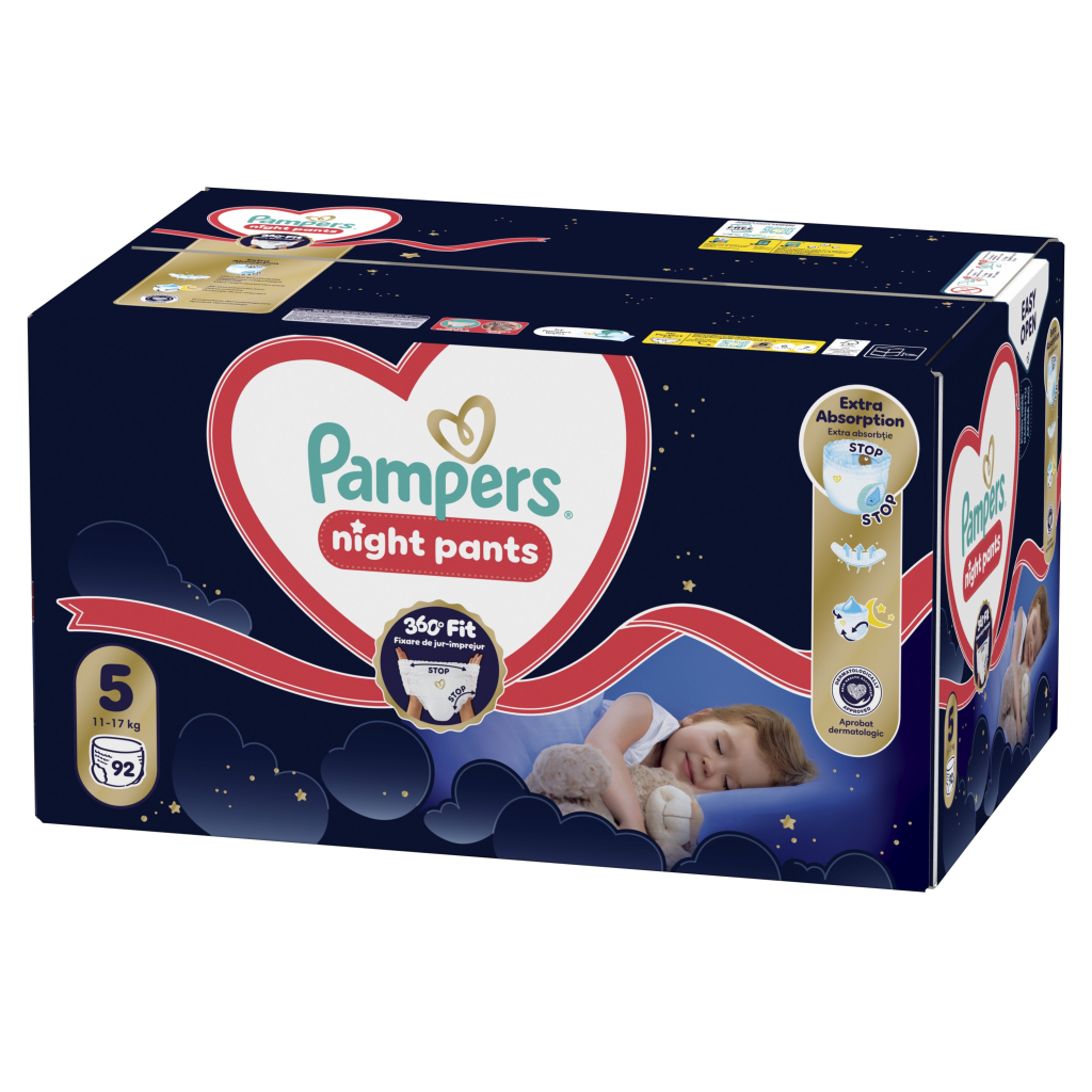 Підгузки Pampers Night Pants Розмір 5 (11-17 кг) 92 шт (8006530320542) фото2