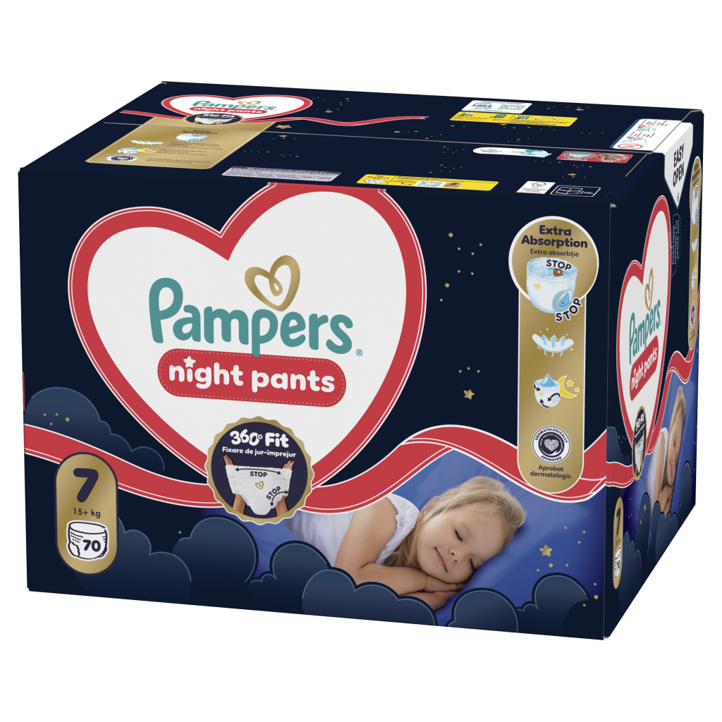 Підгузки Pampers Night Pants Розмір 7 (15+ кг) 70 шт (8006530320504) фото2