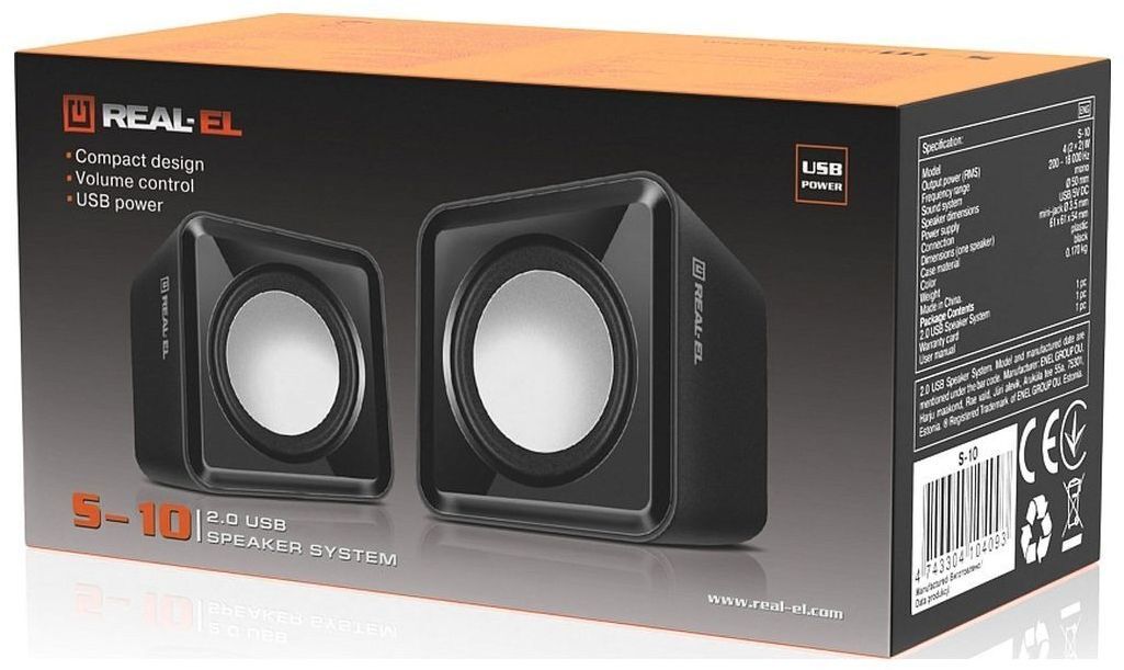 Акустическая система REAL-EL S-10 Black фото4