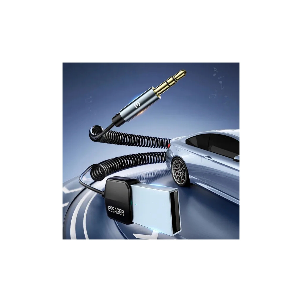 Bluetooth-трансмітер Essager Lingfeng USB to 3.5mm Bluetooth 5.0 Grey (EBT-LF01-P) фото5