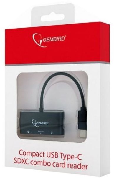 Кардридер Gembird USB Type-C Black (UHB-CR3-02) фото2