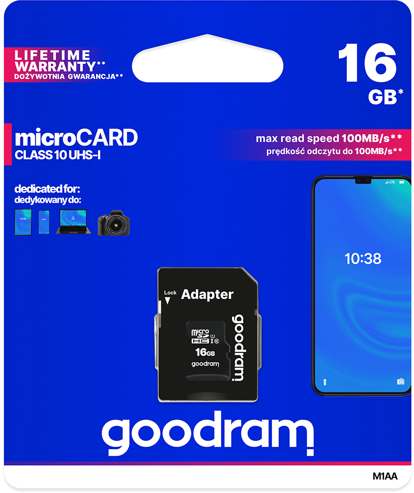 Карта памяти Goodram MicroSDHC 16GB UHS-I Class 10 + SD-adapter (M1AA-0160R12) фото5