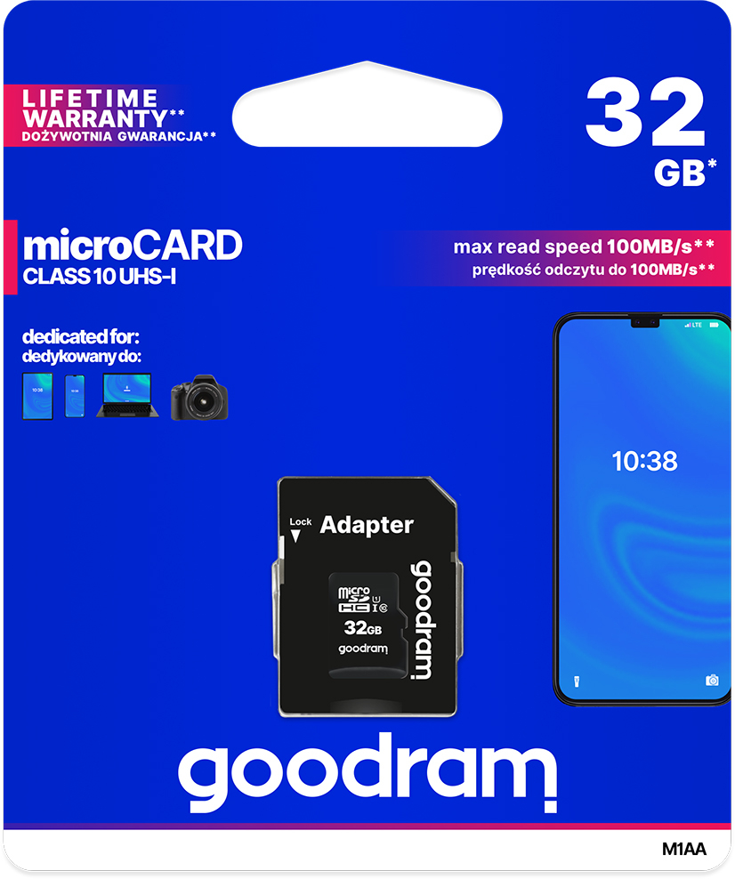Карта памяти Goodram MicroSDHC 32GB UHS-I Class 10 + SD-adapter (M1AA-0320R12) фото5