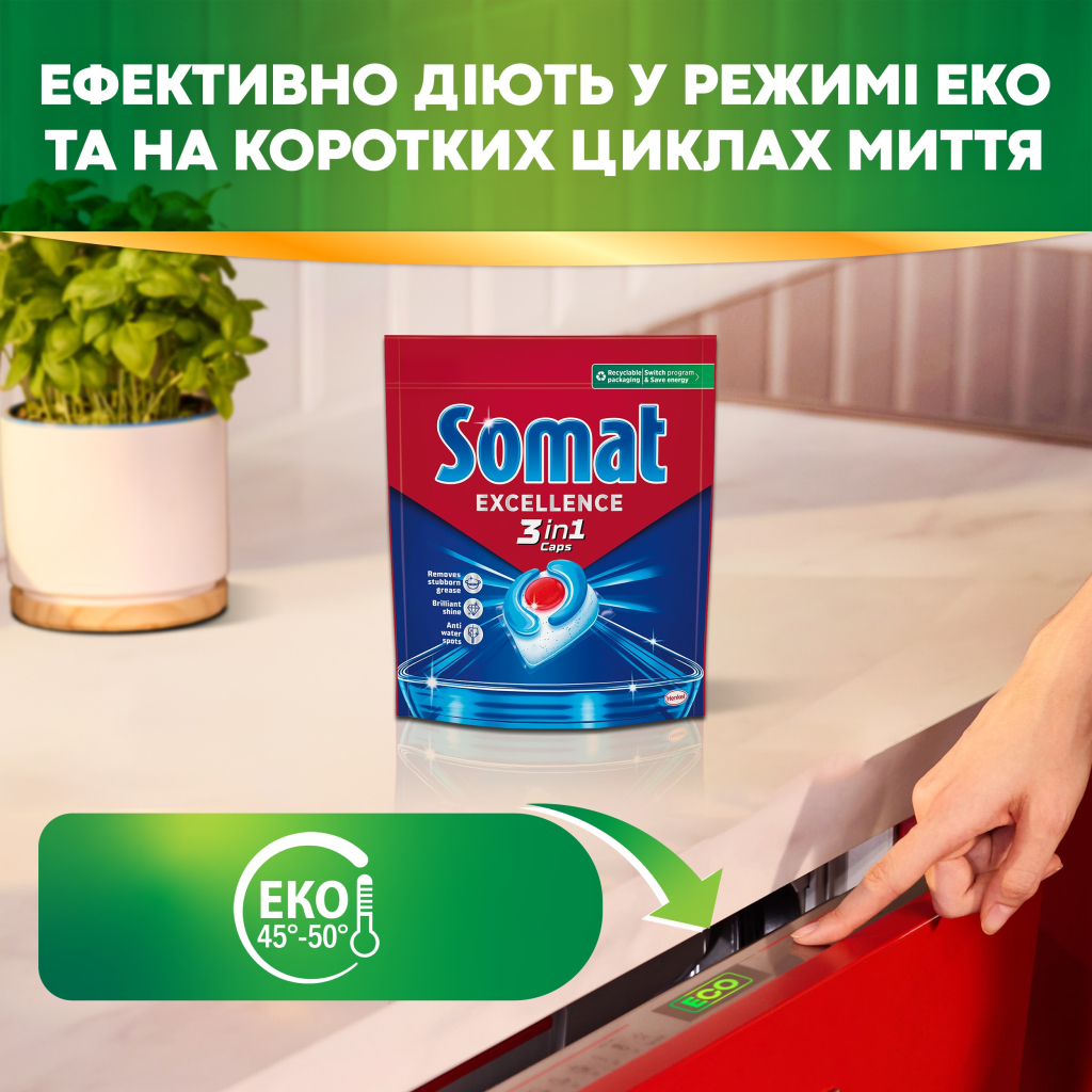 Таблетки для посудомийних машин Somat Excellence 5-в-1 20 шт. (9000101808384) фото5