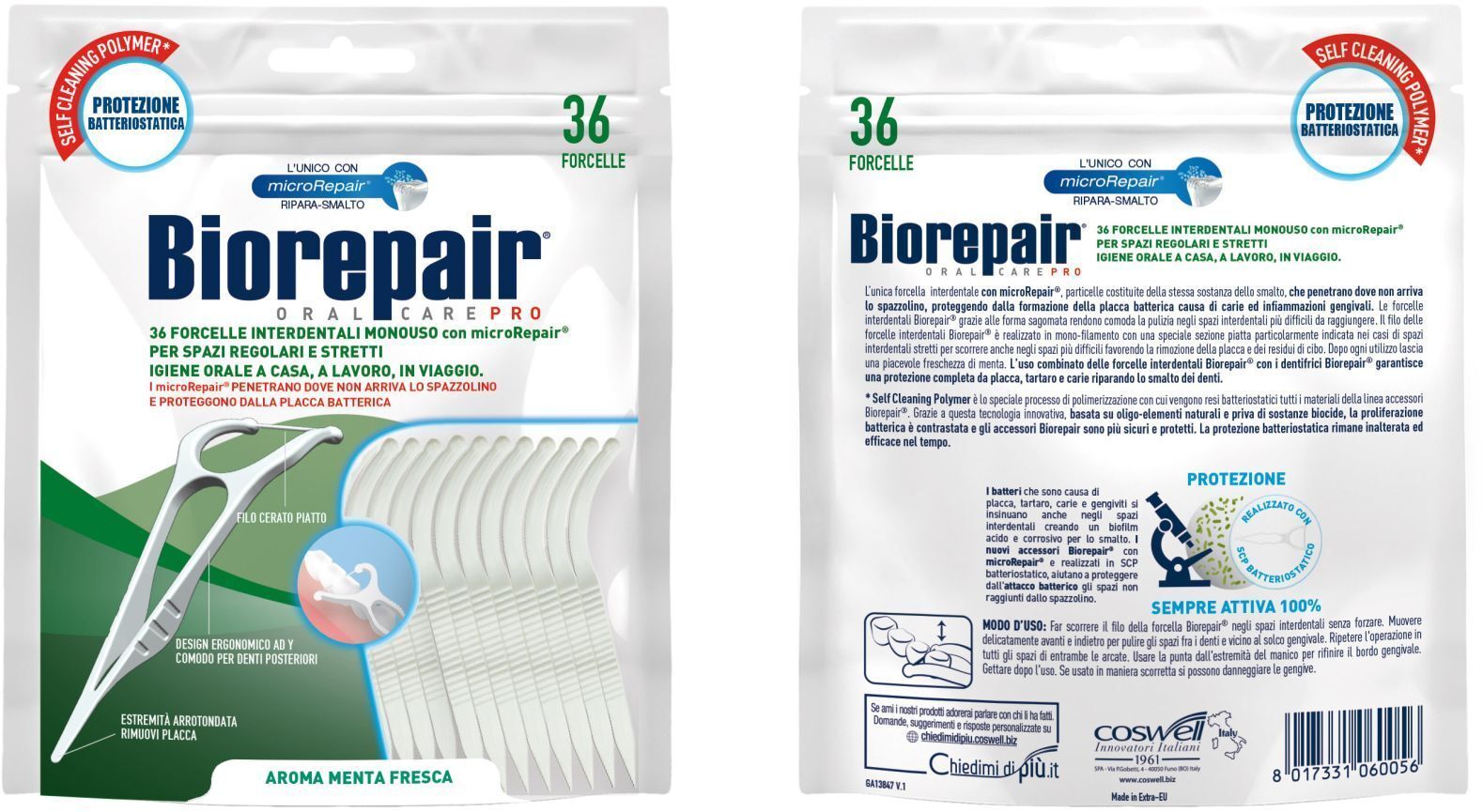 Флосс-зубочистки Biorepair Насыщенные гидроксиапатитом 36 шт. (8017331060056) фото2