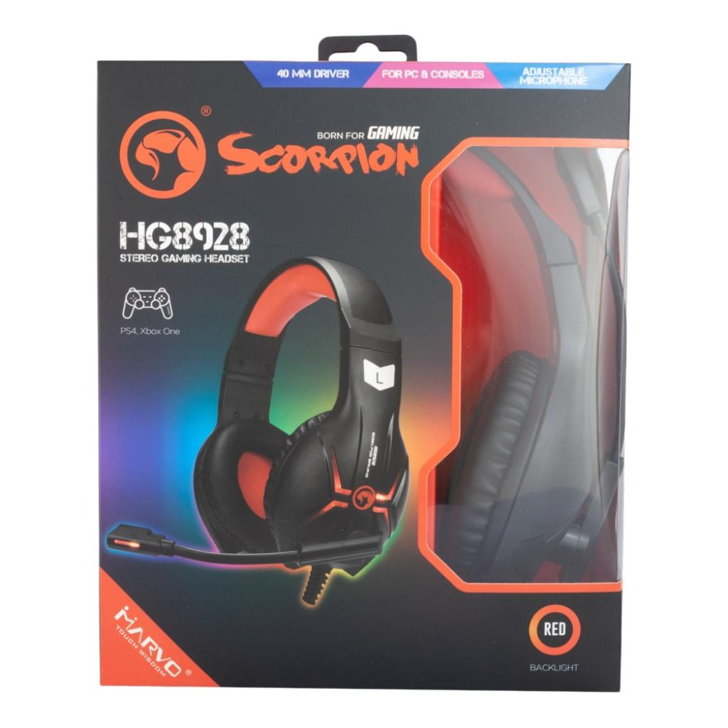 Ігрова гарнітура Marvo HG8928 Black/Red (HG8928) фото4