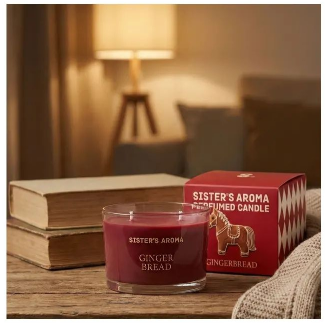 Ароматична свічка Sister's Aroma Gingerbread 150 г (4820227786299) фото