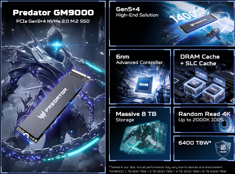 SSD Накопитель Acer M.2 2280 1TB GM9000 Predator (BL.9BWWR.129) фото6