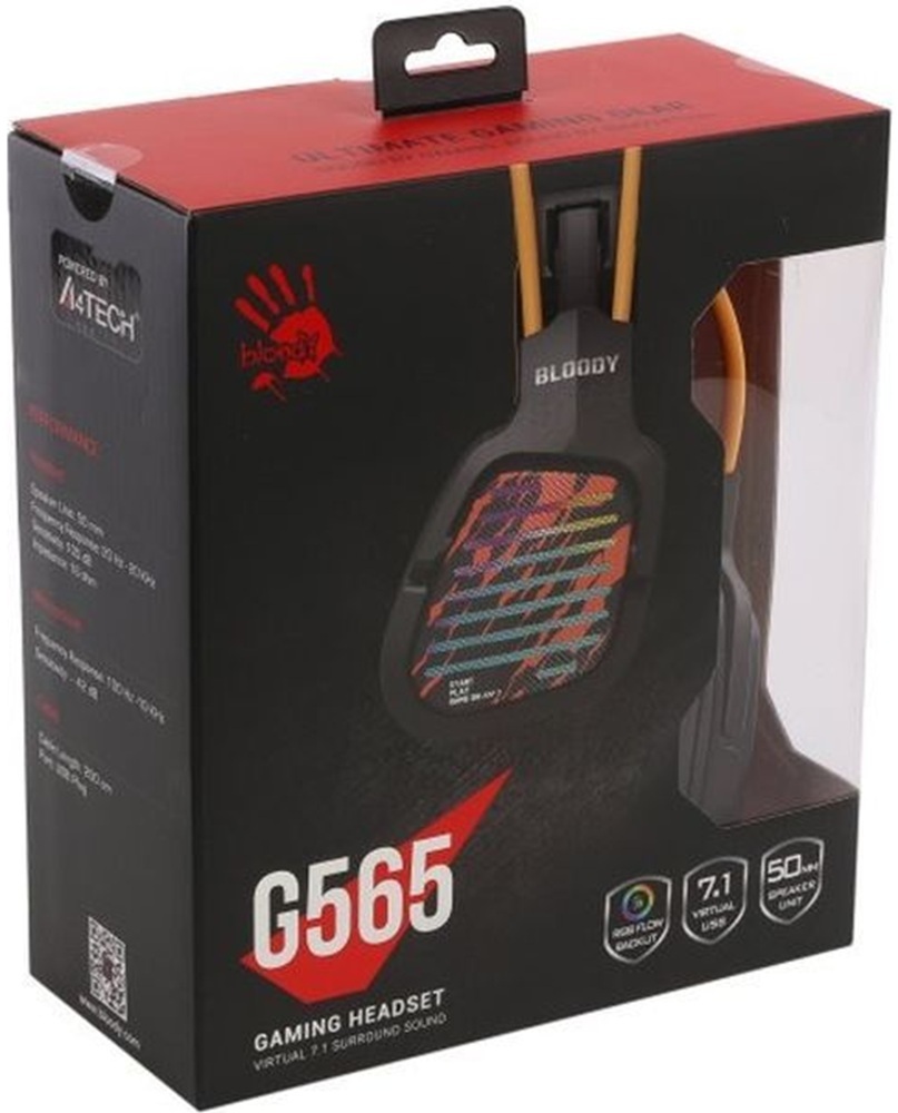 Игровая гарнитура A4Tech Bloody G565 RGB Hi Fi 7.1 Black (4711421001960) фото