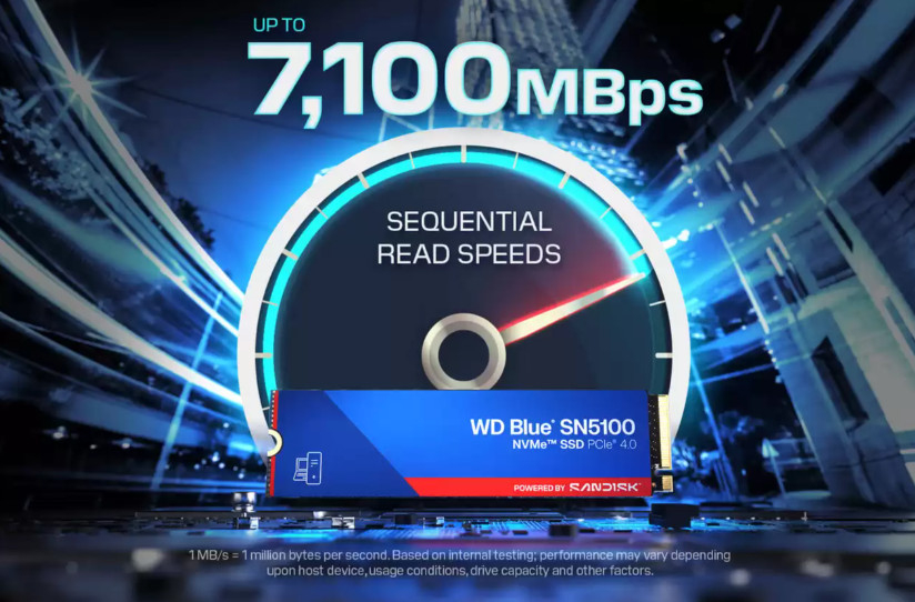 SSD Накопичувач WD M.2 2280 1TB Blue SN5100 (WDS100T5B0E-00CPE0) фото