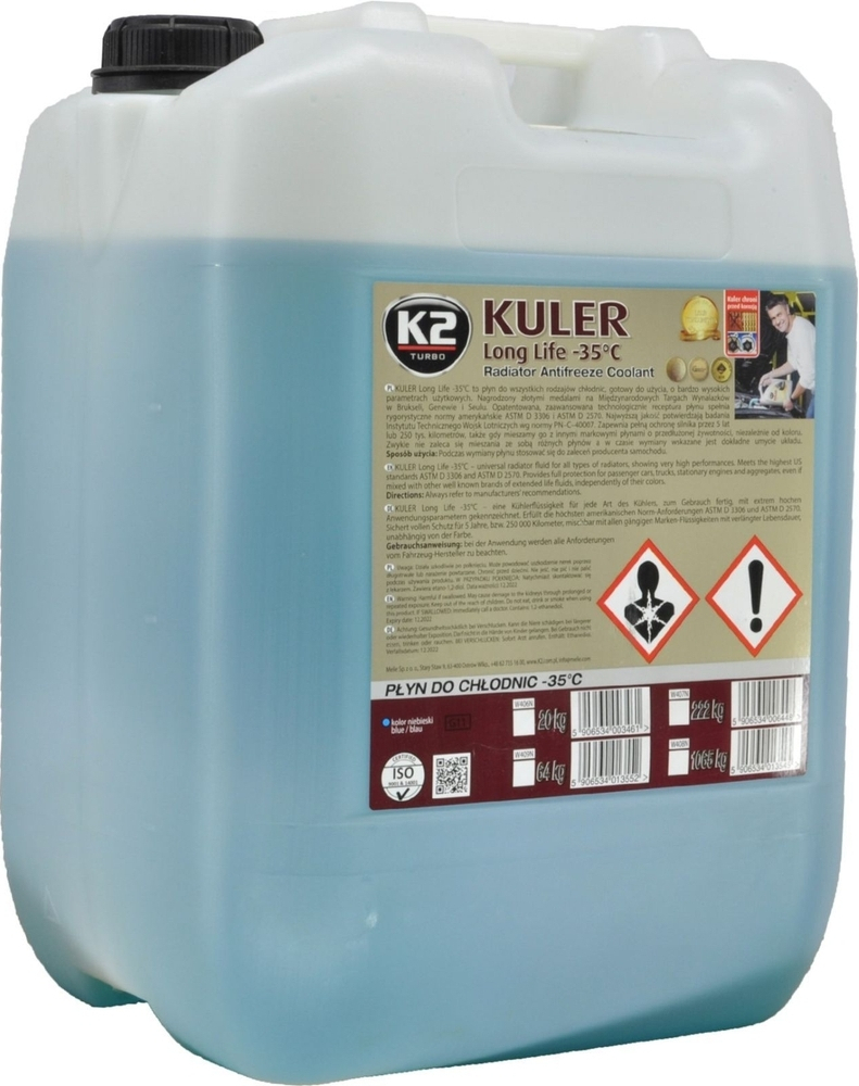 Антифриз K2 KULER -35C 20кг BLUE (W406N) фото3