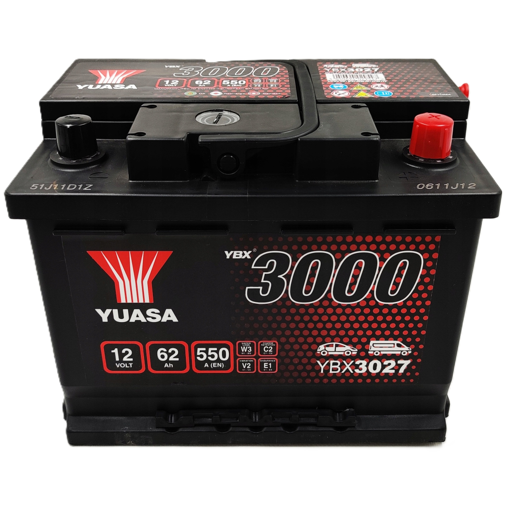 Акумулятор автомобільний Yuasa 12V 62Ah SMF Battery (YBX3027) фото2