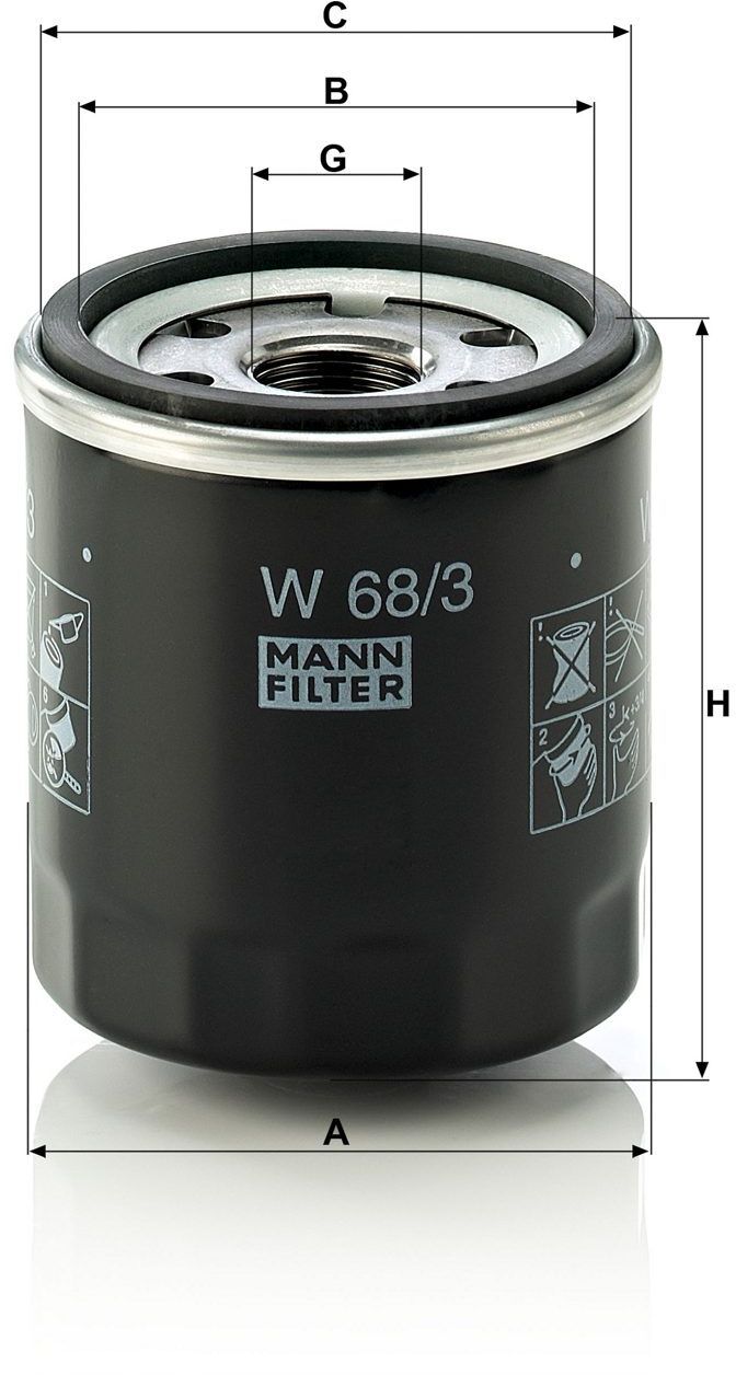 Фільтр масляний Mann W68/3 фото2