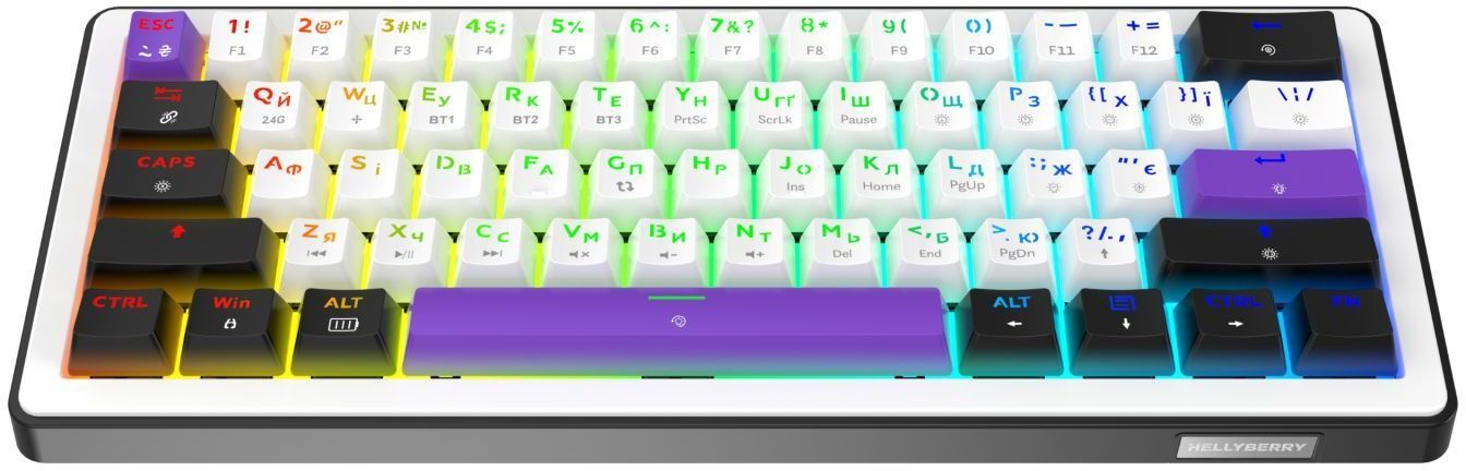Ігрова клавіатура Hator Hellyberry HK60 Wireless White-Violet фото2