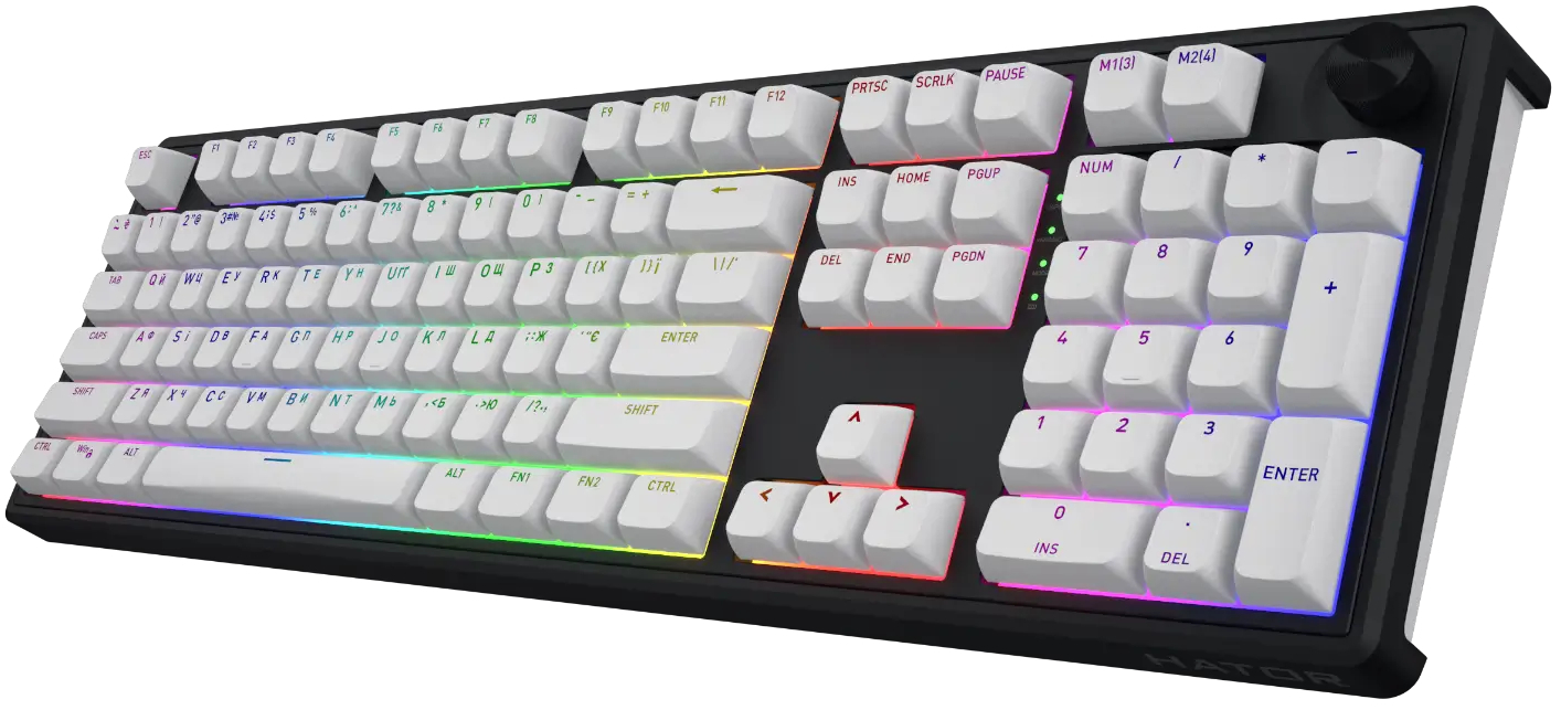 Ігрова клавіатура Hator Skyfall 100 Aurum Lemon Wireless Black-White (HTK3100) фото