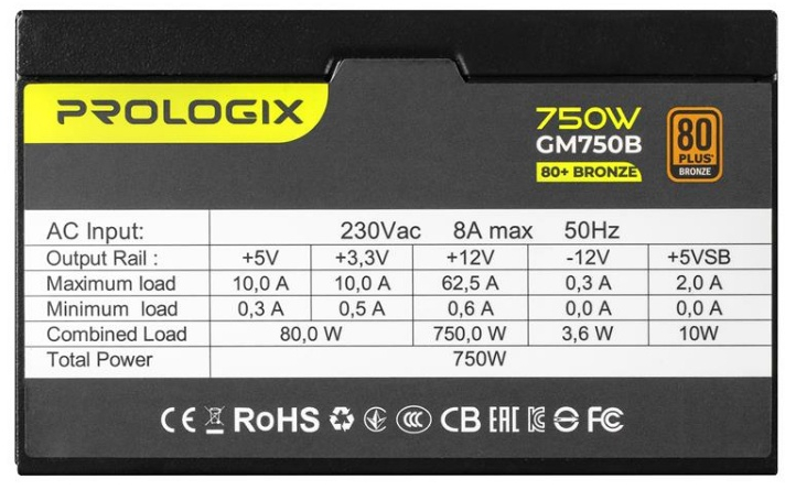 Блок живлення Prologix GM750B 750W 80+ Bronze фото8