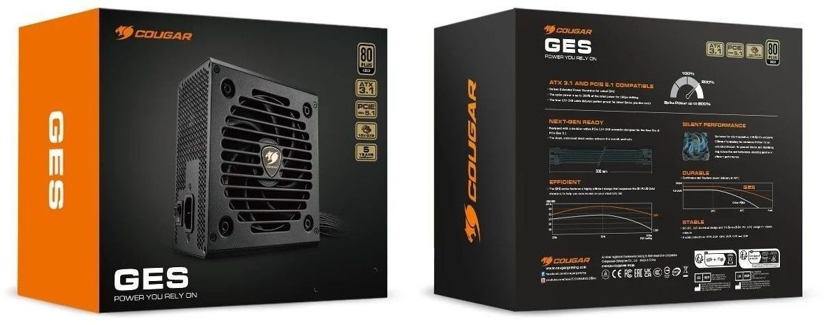 виправити на Блок питания Cougar GES750, 80 Plus Gold, 750W фото