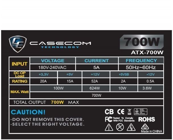 Блок живлення CaseCom CM 700 ATX 700W фото2
