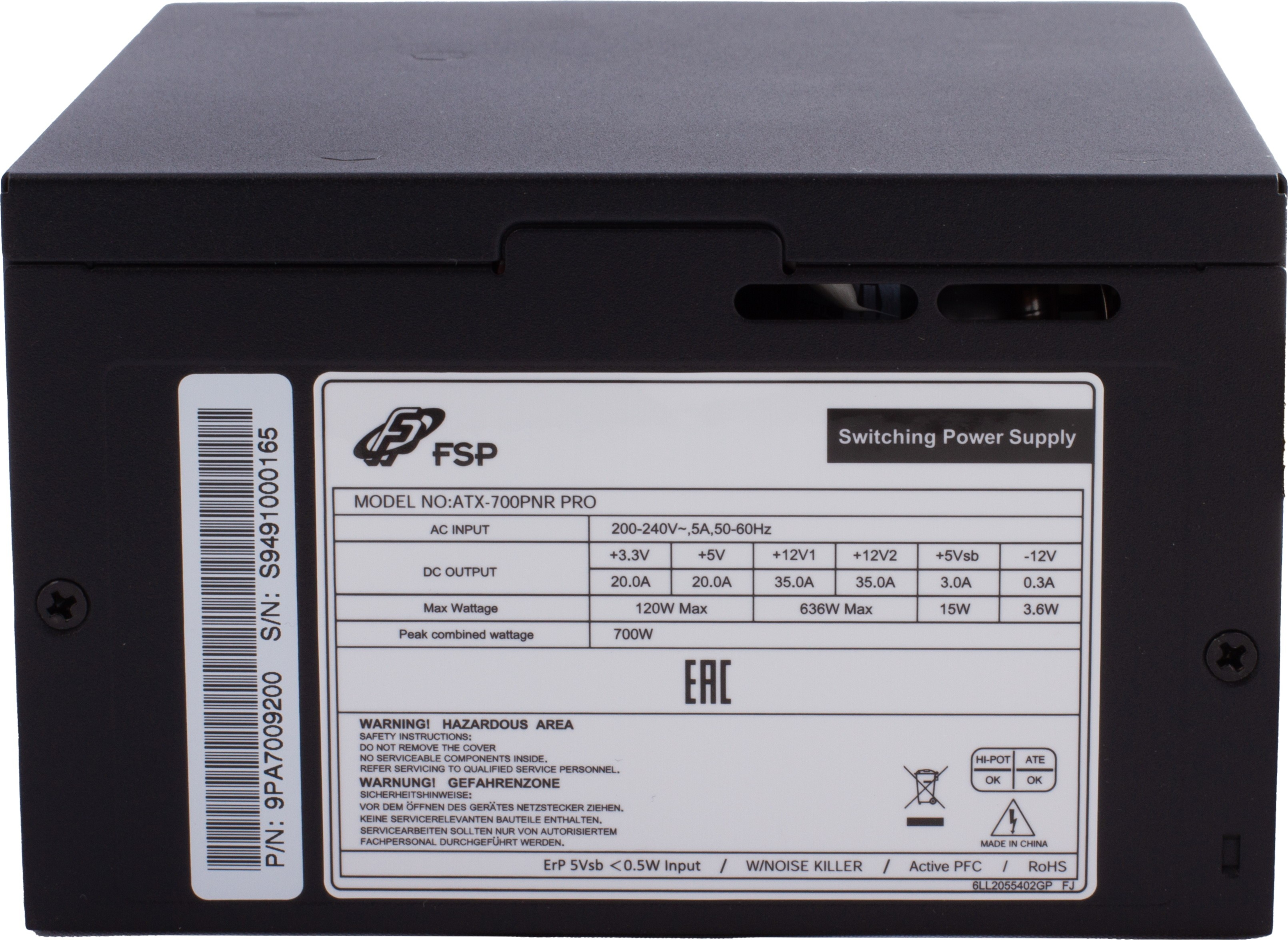 Блок живлення FSP 700W (ATX-700PNR PRO) фото3