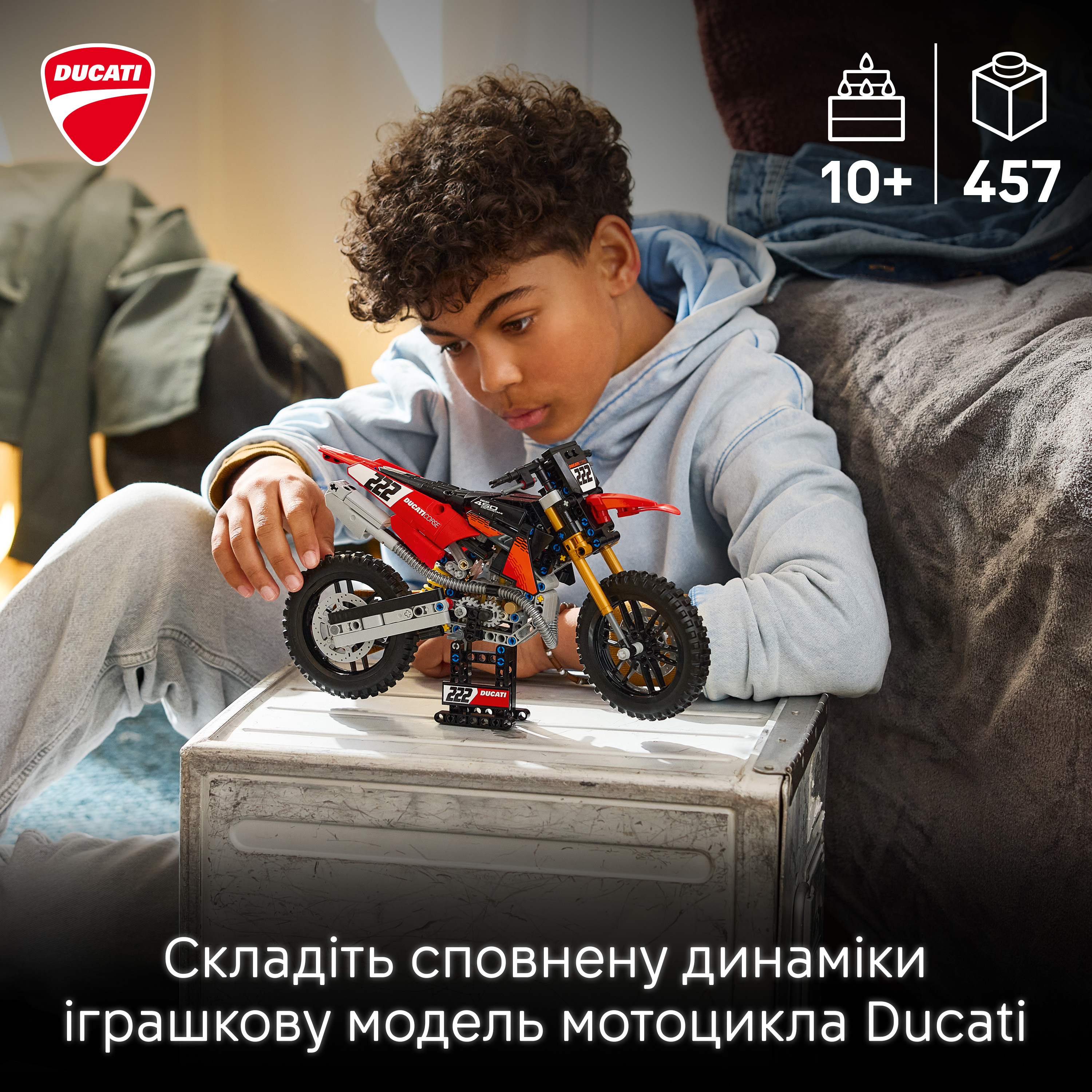 LEGO 42238 Technic Мотоцикл Ducati Desmo450 MX Factory фото3