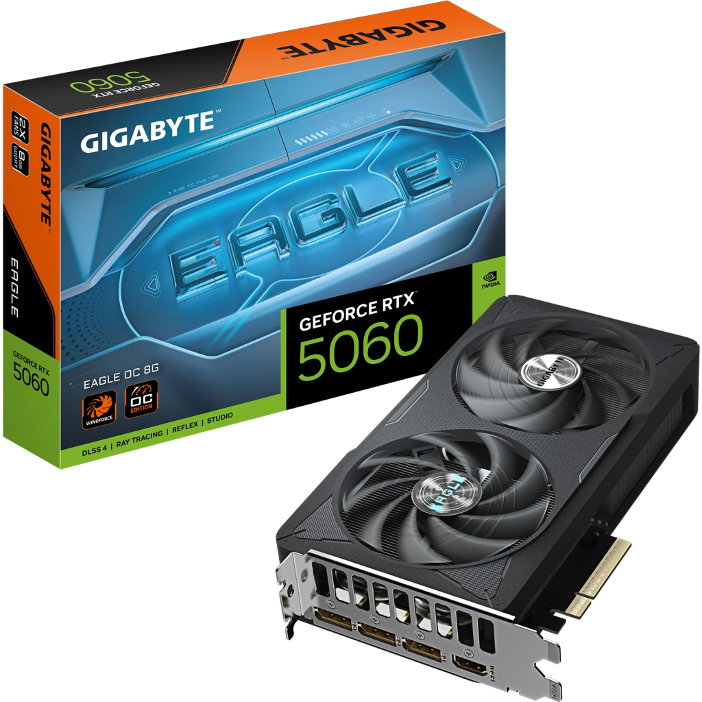 Видеокарта GIGABYTE GeForce RTX 5060 8GB GDDR7 Eagle OC (GV-N5060EAGLE OC-8GD) фото
