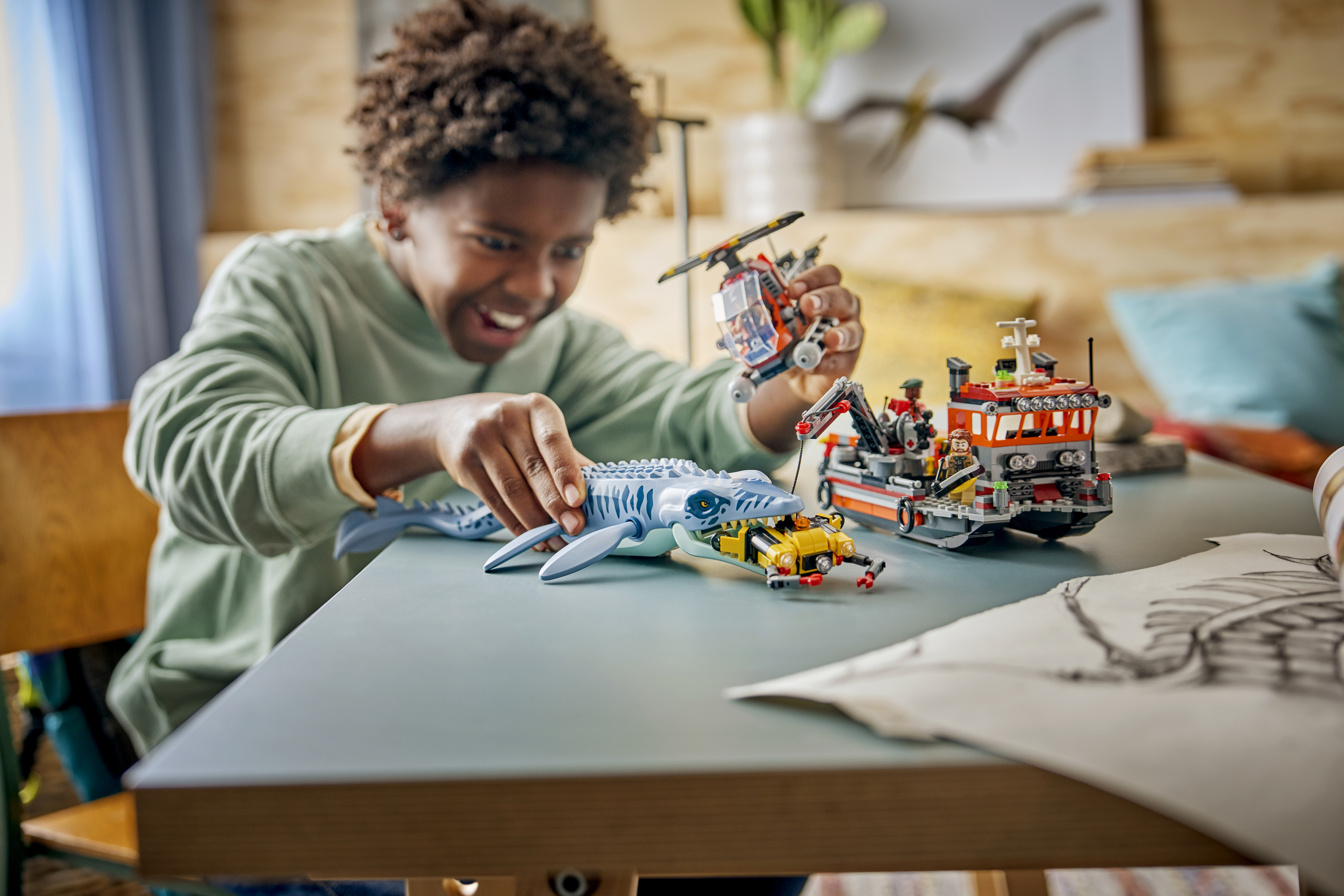 LEGO 77983 Jurassic World Нападение мозазавра на лодку фото