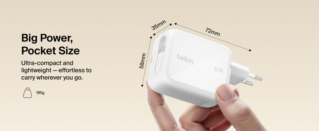 Зарядное устройство сетевое Belkin 67Вт USB-C PD PPS, белый фото8