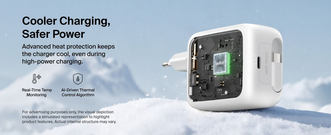 Зарядное устройство сетевое Belkin 67Вт USB-C PD PPS, белый фото9