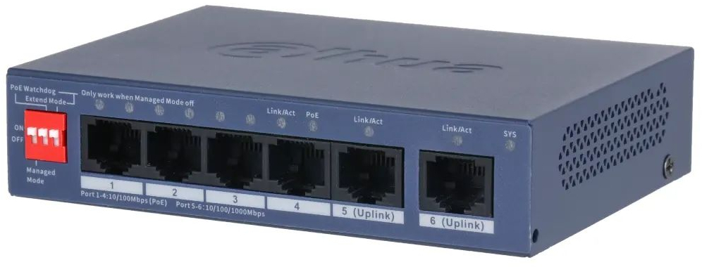 Коммутатор Dahua DH-CS4006-4ET2GT-36 PoE фото
