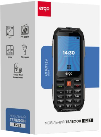 Мобильный телефон Ergo E283 Dual Sim Black Orange фото