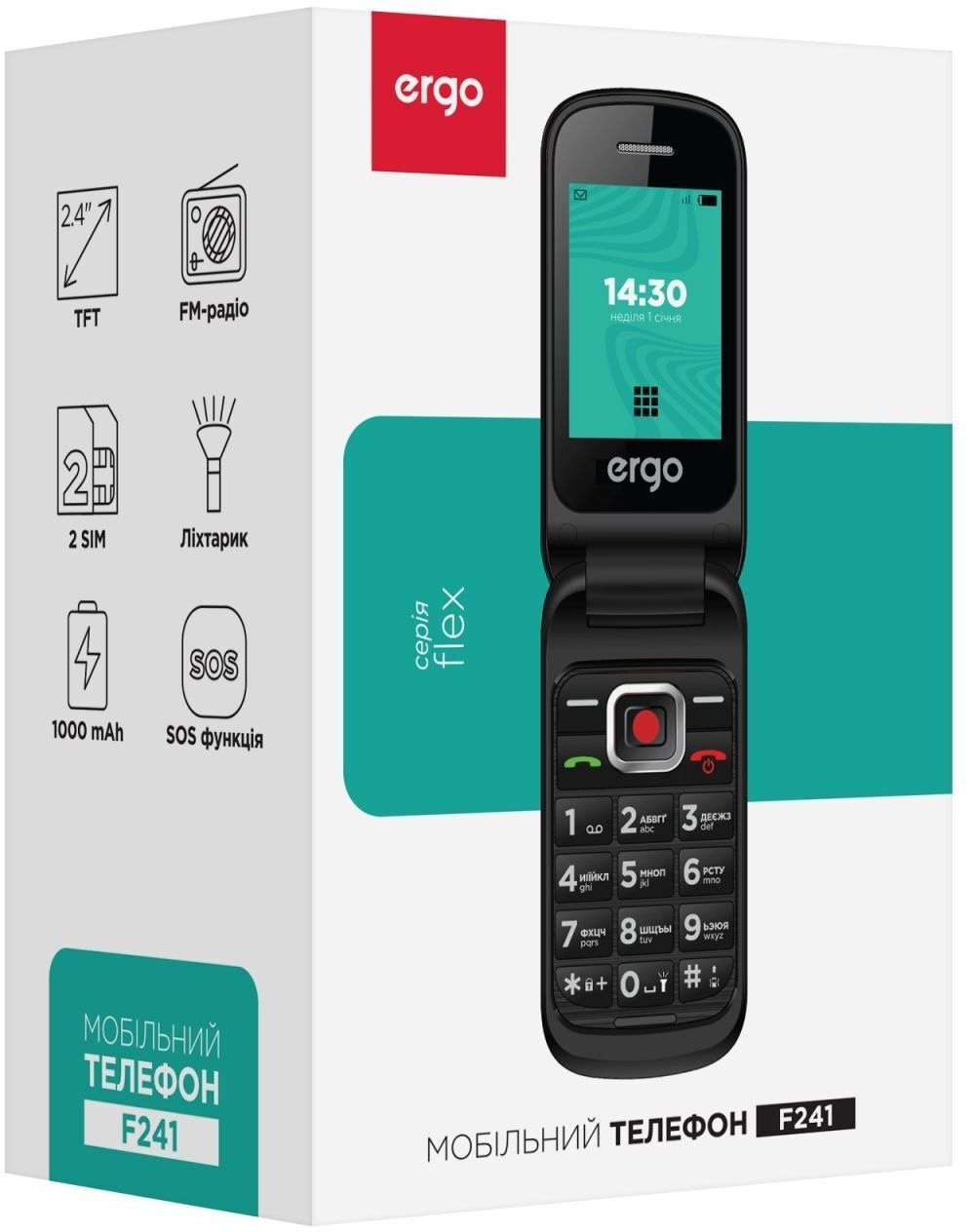 Мобильный телефон Ergo F241 Black фото5