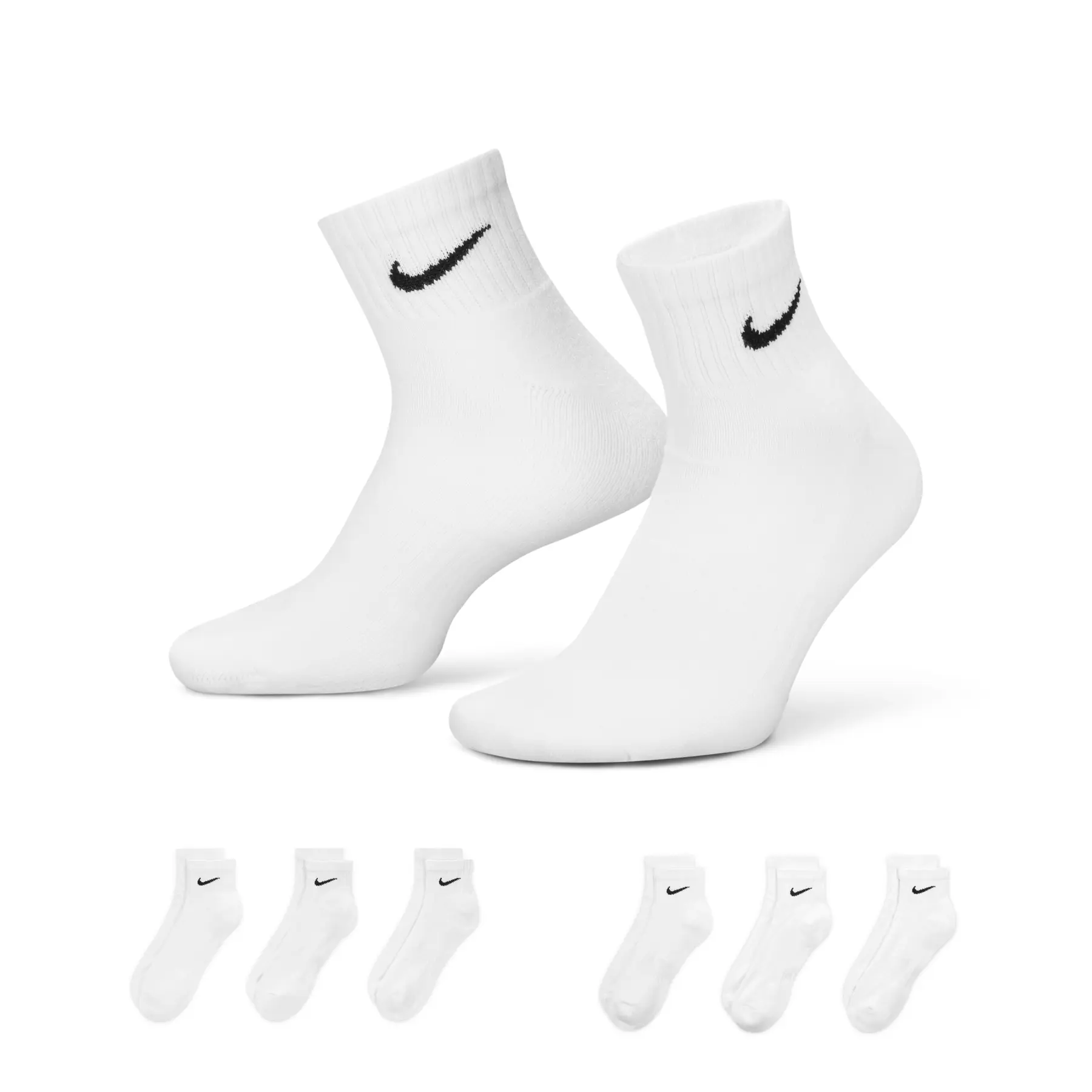 Носки Nike U Everyday Cush Ankl 6Pr-Bd SX7669-100 38-42 белые фото4