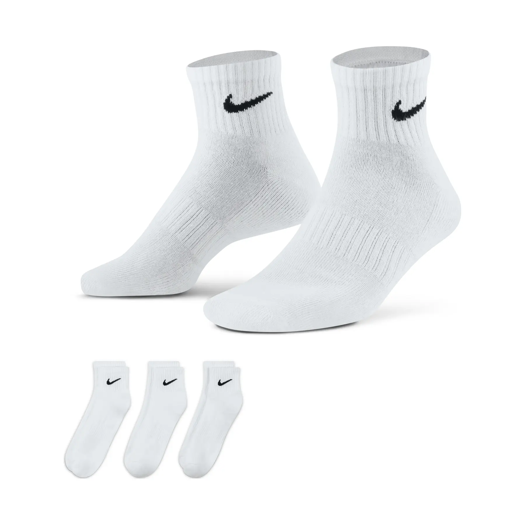 Набор носков Nike U Everyday Cush Ankle 3Pr SX7667-100 46-50 3 шт белые фото3