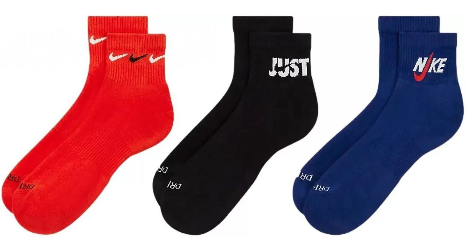 Набор носков Nike U Everyday Plus Cush Ankle DH3827-905 34-38 3 шт. черные/синие/красные фото2