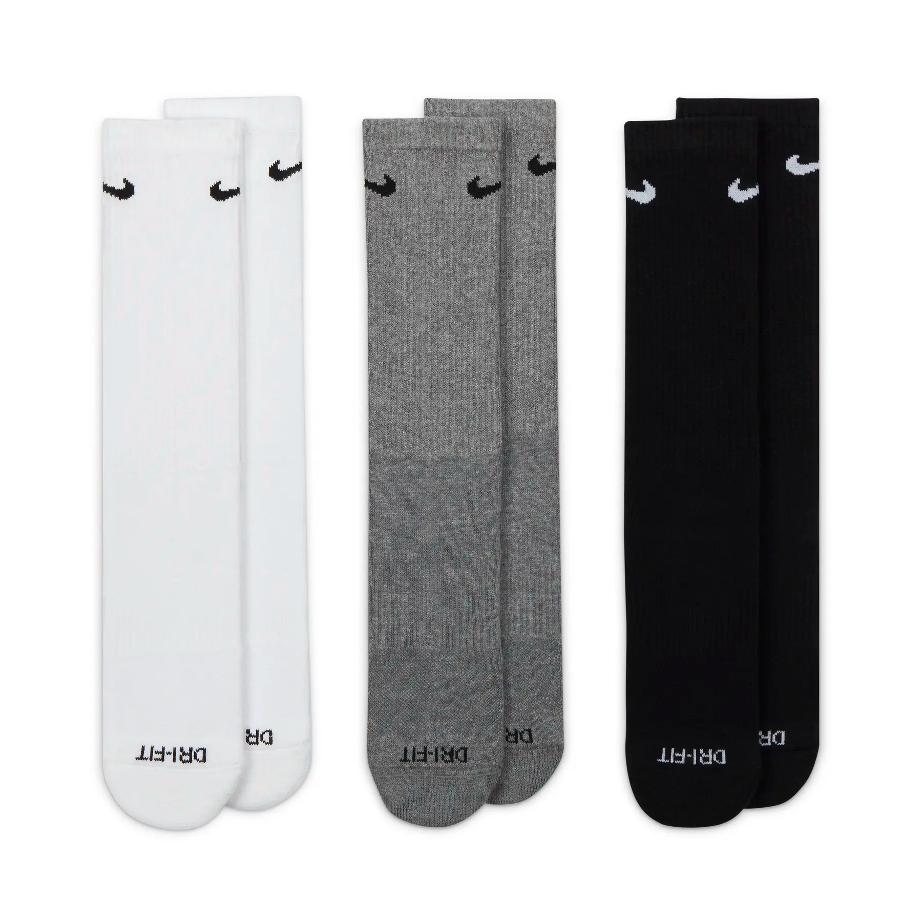Набір носків Nike U Everyday Plus Cush Crew SX6888-964 42-46 3 шт. белые/черные/серые фото2