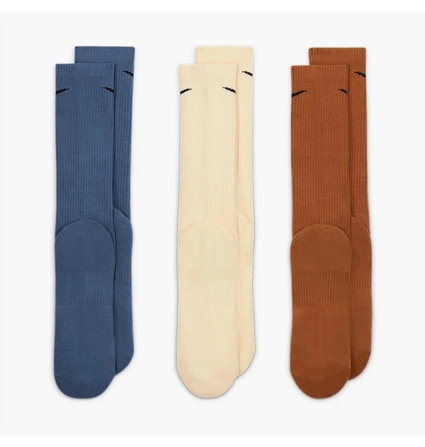 Набір носків Nike U Everyday Plus Cush Crew SX6888-962 42-46 3 шт. синие/коричневые/бежевые фото3