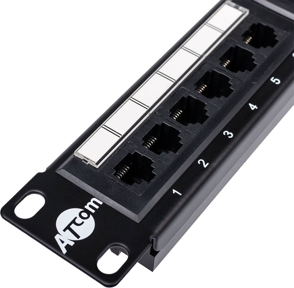 Патч-панель Atcom P5124 19" 24хRJ-45 UTP 1U cat.5е (P5124) фото3