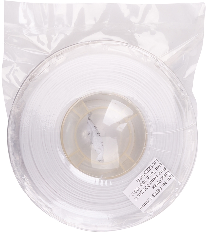 PETG-пластик PowerPlant Filament для 3D-принтера 1.75 мм 1 кг, белый (PT812929) фото2